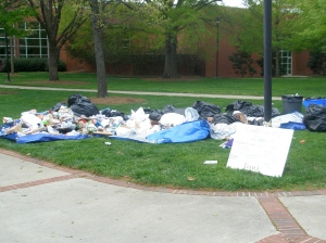 Earth Week's Landfill on the Lawn at Elon University